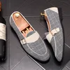 Style européen chaussures blanches de luxe pointues en daim moine sangle hommes robe de soirée chaussures en cuir souple créateur de mode chaussures plates baskets