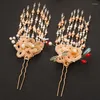 Headpieces Ancient Costume Xiuhe Headbonad Bride Dress Wedding Chinese Tassel Phoenix Crown Stepping Hairpin Hair Accessories