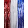 Decoração de festa American Independence Day Decorative Rain Cortina Castas de férias Splicing 3 Cortinas coloridas Suprimentos