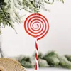 Décorations intérieures 3D Noël en plastique Candy Cane coloré plus grandes béquilles cadeau 2022 année pendentif