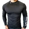 Camisetas Masculinas Fitness T-shirts Masculinas Camisas de Treino de Manga Comprida Running Compression Skinny Tops Roupas de Treino Muscular 220906