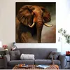 Canvas Schilderij Print Abstract Wall Art Afrikaanse Olifant Landschap Olieverf op Canvas Moderne Dier Foto Poster Voor Woonkamer