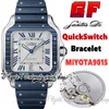 GF V3 GF0018 Japonia Miyota 9015 Automatyczne męskie zegarek duży niebieski pvd ramki białe markery rzymskie stalowe obudowę szybkie przełącznik gumowy pasek super edycja wiek zegarki wieczne