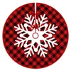 Weihnachtsdekorationen, Baumrock, rote Weihnachtsornamente für weiße, weiche Plüschmatte mit verschneitem Muster für den Urlaub