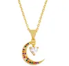 Colliers de bijoux Pendants Collier de chaîne pour les yeux de lune Zirconie Jewelry Cumbic Crystal Cz Fashion Charm W35H