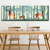 Toile peinture abstraite cerf forêt oiseau nordique naturel Art imprimer photo scandinave toile affiche mur photos pour salon décor à la maison