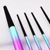 Makeup Brushes Super Good Quality Tools Colorful Rainbow Handle Very Soft Hair Tapered Blending Powder Brush Set For Face