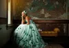 Principessa perline per perline Abiti di abiti floreali in rilievo in rilievo con padiglione da concorsi per paillettes per il tempo di Tulle BOHO First Communion Dress