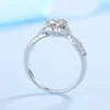 Bagues de grappe 100% bague de fiançailles Moissanite plaqué rhodium S925 argent brillant coupe diamant bandes de mariage bijoux de mariée pour les femmes