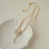 Collier ras du cou ZOSHI simulé collier de perles pour femmes noir blanc camélia pendentif colliers perlés dames élégant bijoux de fête