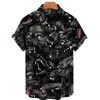 Camicie casual da uomo Camicia con stampa leopardata Uomo manica corta Abbigliamento hawaiano ad asciugatura rapida Top colorato per vacanze animali 3D