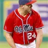 College Baseball usa College NCAA OLE Miss Rebeldes Jersey de beisebol 28 Austin Miller 35 Kevin Graham 13 Zack Cozart 2 Ryan Olenek costure