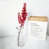 Faux Floral Greenery Simulation Plant 5 Fork Berry Red Bean Branch Fortune Fruit Foam Red Fruit Hanging Berry Real Shooting Props J220906