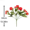 Ornamentos artificiais de flores de vegetação floral falsa, a granel Rosebud Flores de seda Fake Garden Bouquets Bouquets Home Decoração de Casamento Interior Supplies J220906