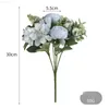 Faux Floral Greenery Display Simulation White Hydrangea Artificial Flowers Suppl 6 Peony Hydrangea Bouquet J220906