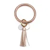 L￤derh￤ndelse Keychain Armband Link Chain Bangle Round Key Ring Stor Circle Tassel Chain Wrist Armband Holder For Women Girls