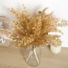 Faux bloemen groen kunstmatig plastic bloemen kerstgouden gouden nep planten decoratieve items voor huis bloemen huis slaapkamer decor bruiloft accessoires j220906