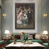 Dipinto su tela Vintage European Party Palace Portrait Poster e stampe Cuadros Wall Art Picture for Living Room Home Decor