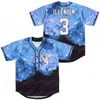 Baseball DJ ILLENIUM Jersey Singer 3# White Black All Stitched Fashion version Diamond Edition Mens Youth Baseball Jerseys Fast