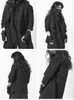 Erkek trençkotlar erkekler düzensiz tasarım klasik basit siyah hırka moda trend büyük ceket