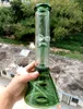 12 inch Green Glass Water Bong Hookahs Super Thick Smoking Pipes Female 18mm with Tree Arm Perc