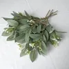 Faux Floral Greenery Simulation Olive Branch com frutas Fake Plant Green Artificial Leaf Home Decoração de Casamento J220906