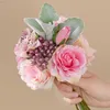 Faux Floral Verdure Blanc Fleurs De Soie Artificielles De Mariage Maison Salon Table Décor Grand Bouquet De Roses Ins Photographie Props En Gros Fausses Plantes J220906