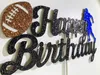 Autres fournitures de fête de fête L Football Cake Topper Joyeux anniversaire pour / Sport Thème Décoration Black Glitter Drop Delive Sports2010 Amrb2