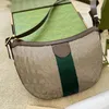 Women's Shoulder Bags Underarm Red And Green Stripes Printing Designer Bag Luxury High Quality Genuine Leather Handbag