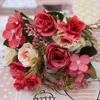 Faux Floral Greenery White Pink Colorful DIY Silk Rose Artificial Flower High Quality Fake Hydrangea Flowers for Home Garden Wedding Table Decor J220906