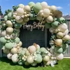 Autres fournitures de fête d'événement 162 pièces ballons vert avocat guirlande arc blanc crémeux rétro ballon vert olive pour décor de fond de fête d'anniversaire de mariage 220906
