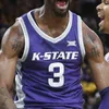 College bär anpassade NCAA Kansas K-State Wildcats Basketball Jersey Markquis Nowell Nijel Pack Mark Smith Mike McGuirl Ismael Massoud Selton