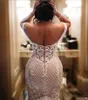 Sexy Off the Shoulder Mermaid Wedding Dresses 2022 Arabic Aso Ebi Lace Backless Vestidos De Novia Court Train Bridal Gowns Plus Si263o