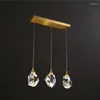 Lâmpadas pendentes Modern Crystal Kitchen Hanging Lights Nordic Restaurant Room Bar Luxury LED LED LED HANGLAMP ZM1014