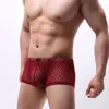 Sous-vêtements sous-vêtements pour hommes Boxer hommes respirant maille boxeurs mâle Sexy culottes hommes voir à travers U pochette troncs pantalon