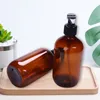 300 ml 500 ml braune Lotion Flaschen Make -up Badezimmer Flüssigkeit Shampoo Pumpenflaschen Reisespender Behälter für Seifenduschgel