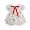 Mädchen Kleider Mode Koreanische Kinder Kleidung Punkte Kurzarm Prinzessin Kleid Party Geburtstag Outfits Sommer Kleine Mädchen Kostüm Strand Vestidos