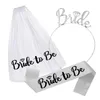 Coiffures Bachelorette Party Sash Bandeau Voile Ensemble Mariée Pour Être Poule Nuit Douche Nuptiale Fiançailles