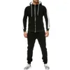 Męskie dresy 2 sztuki Zestaw Winter Warm Men Men Tracksuit Kurtka swobodne odzież sportowa męskie bluzy bluzy poresowe garnitur polarowy Jogger