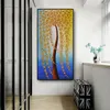 Abstract Gold Forest Tree Poster e stampe Cuadros Dipinto a olio su tela Scandinavo sull'immagine artistica da parete per il soggiorno