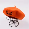 Beret ricamato Halloween Gift Party Solid Color Spring e Autumn Wool Female Halloween Funny Hip-Hop Painter Hat