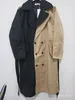 Мужские траншеи Coats IEFB Мужская одежда дизайн одежды ветрящика с ремнем личность попадает в цветовой лоскут свободный негабаритный пальто мужчина Trech 9y189 220906