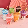 Objetos decorativos Figuras Simulação Spete de sorvete falsa Props El Cafe Bar Bakery Sobremesas Decoração da loja Sundae Modelo