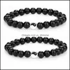 Beaded Strands 2st/Set Great Friend Strands Armband 2 Matchande Yin Yang Justerbart sladdarmband f￶r BFF Friendship Rela Yydhome Dhs5x