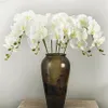 Faux Floral Greenery Artificial Silk White Orchid Flores