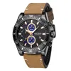 Montres-bracelets 2022 MEGIR 2132 Mode Luxe Cuir Quartz Chronographe Montres Hommes Poignet Étanche Casual Sports