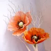 Faux Floral Greenery 30Cm Fake Large Poppy Silk Artificial Flowers For Wedding Christmas Party Home Decoration J220906