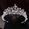 Headpieces 2022 Koreansk atmosf￤r Crystal Wedding Dress Tiara Bride Super Fairy Crown Adult Birthday Party