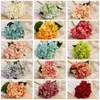 Fleurs décoratives 46 cm têtes d'hortensia en soie avec tiges fleur artificielle blanc ivoire bricolage pièce maîtresse de mariage décor de fête de bébé de fête à la maison