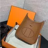 2022 New H Familie Evelynnnmini Messenger Bag Togo Leder Litchi Muster Bucket Frauentasche H Brief Mini -Tasche